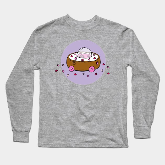 Valentine's Day Donut Car with Heart Sprinkles (Purple) Long Sleeve T-Shirt by donutcarco